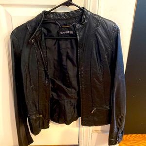 Black express leather jacket